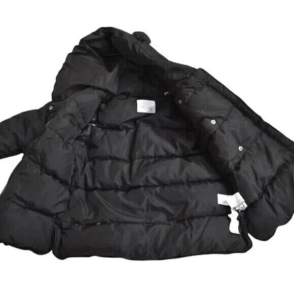 Zara Down Black Puffer Jacket Snap  Button Kids Size 4-5 - Picture 5 of 7
